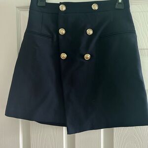 Zara navy double button mini skirt size small